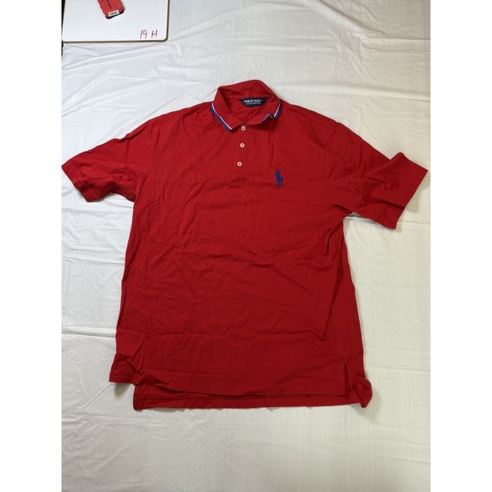 Mens Ralph Lauren Polo Golf‎ shirt, red/white/blue, size Large (L)
